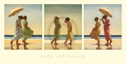 Jack Vettriano  Summer Days Triptychon affiche art 70x36cm | yourdeclineoration.com