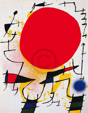 Joan Miro  Le soleil rouge affiche art 60x80cm | yourdeclineoration.com
