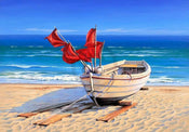 Sigurd Schneider  Small fishing boat affiche art 80x60cm | yourdeclineoration.com