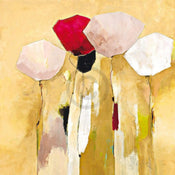 Anne L. Strunk  White flowers with red 1 affiche art 98x98cm | yourdeclineoration.com