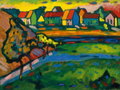Wassily Kandinsky  Bayrisches Dorf mit Feld affiche art 80x60cm | yourdeclineoration.com
