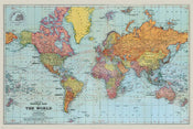Pyramid Stanfords General Map of the World Colour Affiche 91,5x61cm | yourdeclineoration.com