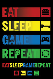 Pyramid Eat Sleep Game Repeat Affiche 61x91,5cm | yourdeclineoration.com