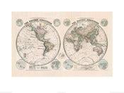 Pyramid Stanfords Eastern and Western Hemispheres Map 1877 affiche art 60x80cm | yourdeclineoration.com