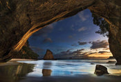 Wizard+Genius Cathedral Cove in New Zealand Papier Peint Intissé 384x260cm 8 bandes | yourdeclineoration.com