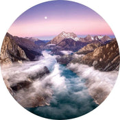 Wizard+Genius Over the Mountains Papier Peint Intissé 140x140cm rond | yourdeclineoration.com