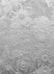 Wizard+Genius Silver Flowers Papier Peint Intissé 192x260cm 4 bandes | yourdeclineoration.com