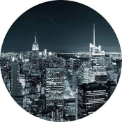 Wizard+Genius New York at Night II Papier Peint Intissé 140x140cm rond | yourdeclineoration.com