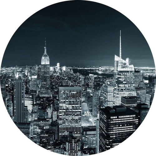 Wizard+Genius New York at Night II Papier Peint Intissé 140x140cm rond | yourdeclineoration.com
