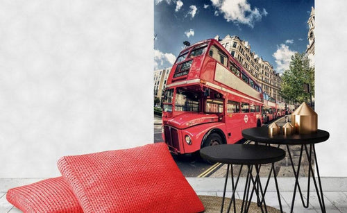 Dimex Double Decker Bus Papier Peint 225x250cm 3 bandes ambiance | yourdeclineoration.com