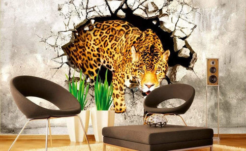 Dimex Hunting Panther Papier Peint 375x250cm 5 bandes ambiance | yourdeclineoration.com