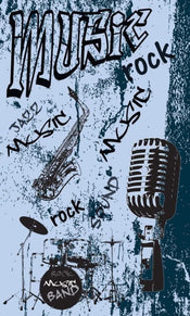 Dimex Music Blue Papier Peint 150x250cm 2 bandes | yourdeclineoration.com