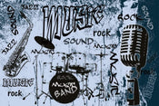 Dimex Music Blue Papier Peint 375x250cm 5 bandes | yourdeclineoration.com