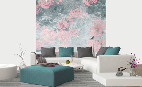 Dimex Roses Abstract I Papier Peint 225x250cm 3 bandes ambiance | yourdeclineoration.com