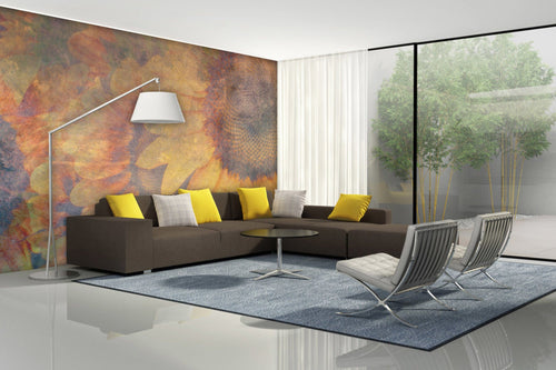 Dimex Sunflower Abstract Papier Peint 375x250cm 5 bandes ambiance | yourdeclineoration.com