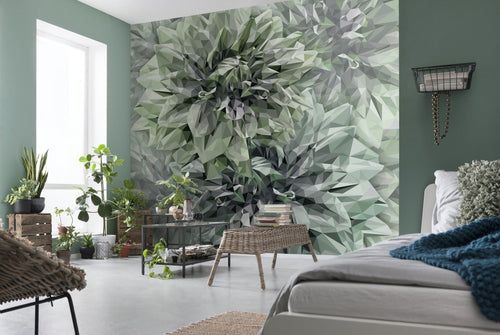 Komar Intisse Papier Peint Inx6 036 Emerald Flowers Interieur | yourdeclineoration.com