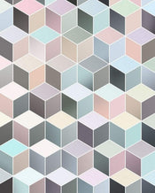 Komar Cubes Pastel Papier Peint Intissé 200x250cm 2 bandes | yourdeclineoration.com