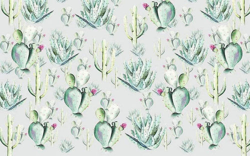 Komar Cactus Grey Papier Peint Intissé 400x250cm 4 bandes | yourdeclineoration.com