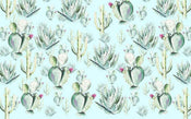 Komar Cactus Blue Papier Peint Intissé 400x250cm 4 bandes | yourdeclineoration.com